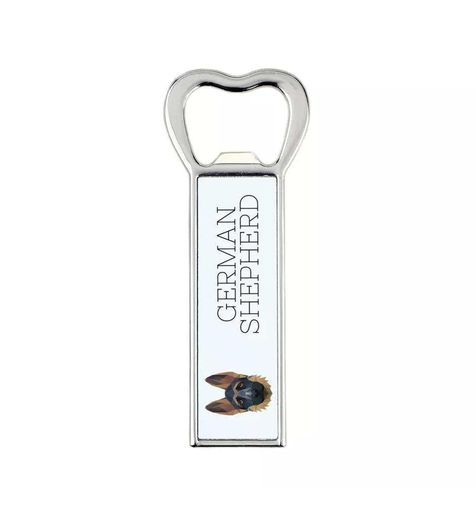 German Shepherd Dog, Alsatian Wolf Dog I - bottle opener with a picture and inscription for beer by Art-Dog