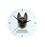 Deutscher Schäferhund I - geometrische Wanduhr mit Bild und Aufschrift der Marke Art-Dog