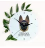 German Shepherd Dog, Alsatian Wolf Dog I - geometric wall clock with a picture and the brand name Art-Dog