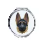 Deutscher Schäferhund I - Spiegel mit Foto und geometrischem Aufdruck der Marke Art-Dog