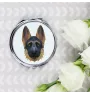 Deutscher Schäferhund I - Spiegel mit Foto und geometrischem Aufdruck der Marke Art-Dog