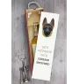 Berger allemand, Berger d'Alsace, Berger alsacien I - une boîte géométrique avec une photo et un texte pour le vin de la marque Art-Dog