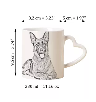 Owczarek niemiecki kubek z psem good morning serce Art-Dog