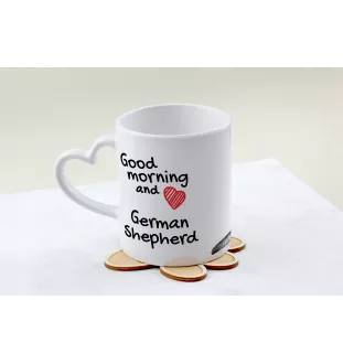 Owczarek niemiecki kubek z psem good morning serce Art-Dog