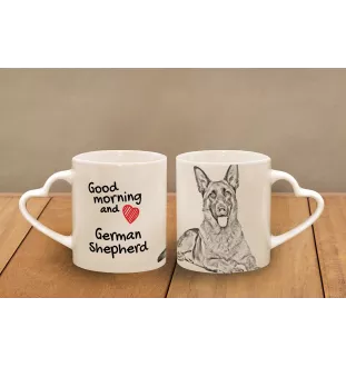 Owczarek niemiecki kubek z psem good morning serce Art-Dog