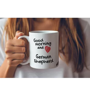Owczarek niemiecki kubek z psem good morning Art-Dog