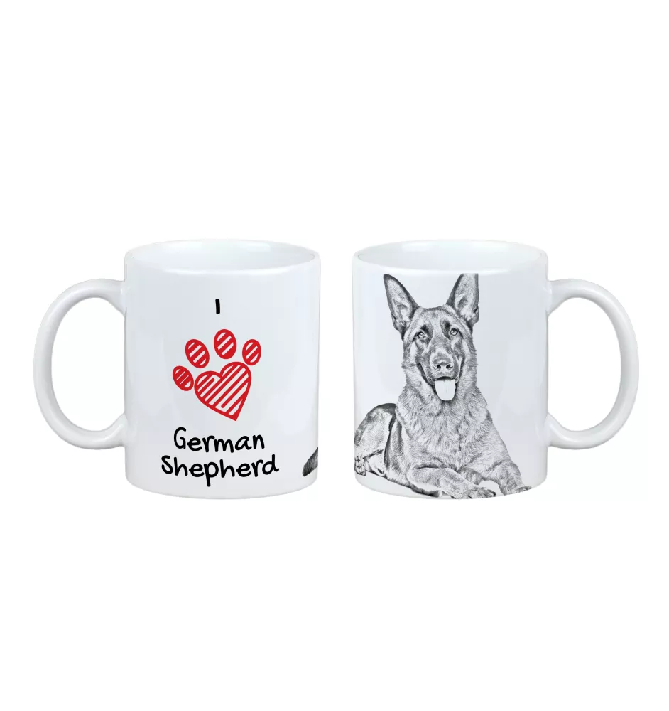 Berger allemand, Berger d'Alsace, Berger alsacien - tasse avec chien, une tasse adorable avec une illustration, un cadeau avec votre photo de la marque Art-Dog