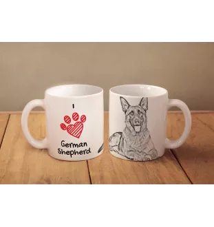 Berger allemand, Berger d'Alsace, Berger alsacien - tasse avec chien, une tasse adorable avec une illustration, un cadeau avec votre photo de la marque Art-Dog