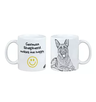 Owczarek niemiecki kubek z psem Makes me happy Art-Dog