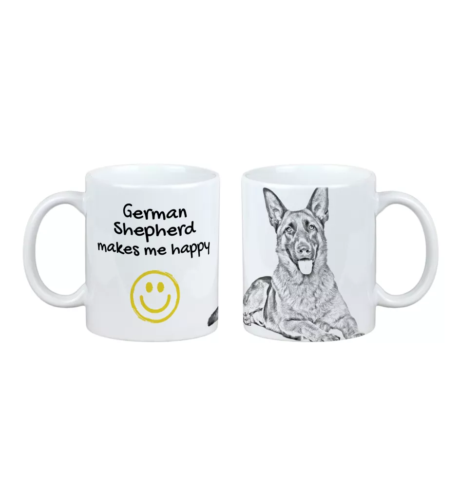 Owczarek niemiecki kubek z psem Makes me happy Art-Dog
