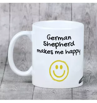 Owczarek niemiecki kubek z psem Makes me happy Art-Dog