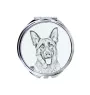 German Shepherd Dog, Alsatian Wolf Dog - Pocket mirror with a dog, personalized mirror for a purse, compact mirror with Art-Dog brand print.