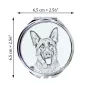 German Shepherd Dog, Alsatian Wolf Dog - Pocket mirror with a dog, personalized mirror for a purse, compact mirror with Art-Dog brand print.