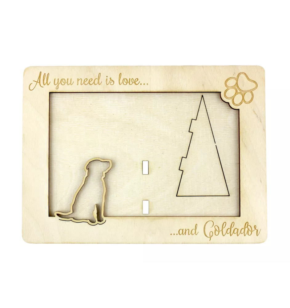 Goldador, Golden Retriever Lab Mix - Cadre photo, cadre en bois gravé, un joli gadget pour l'amoureux des chiens par Art-Dog
