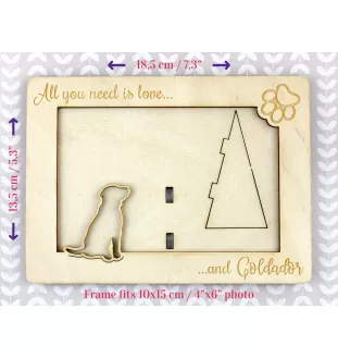 Goldador, Golden Retriever Lab Mix - Cadre photo, cadre en bois gravé, un joli gadget pour l'amoureux des chiens par Art-Dog