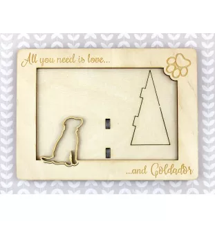 Goldador, Golden Retriever Lab Mix - Fotorahmen, gravierter Holzrahmen, ein schönes Gadget für den Hundeliebhaber von Art-Dog