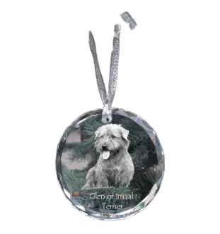 Terrier Irlandais Glen Of Imaal, Glen of Imaal Terrier - boule de Noël en cristal avec une photo, photo de chien dans le cristal, décoration personnalisée pour sapin de Noël de la marque Art-Dog