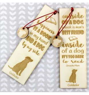 Goldador, Golden Retriever Lab Mix - dog bookmark, personalized bookmark, gift for bookworm from Art-Dog brand