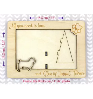 Glen of Imaal Terrier, Irischer Glen of Imaal Terrier - Fotorahmen, gravierter Holzrahmen, ein schönes Gadget für den Hundeliebhaber von Art-Dog