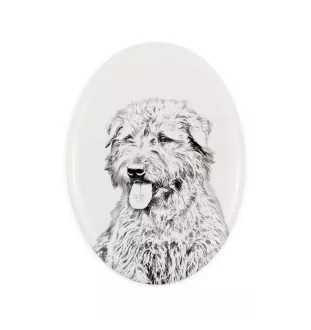 Terrier Irlandais Glen Of Imaal, Glen of Imaal Terrier - une plaque commémorative avec une photo de chien, une plaque funéraire avec une impression, une plaque ovale personnalisée de la marque Art-Dog