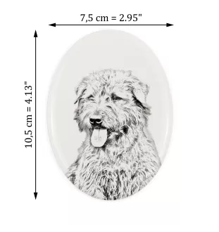 Terrier Irlandais Glen Of Imaal, Glen of Imaal Terrier - une plaque commémorative avec une photo de chien, une plaque funéraire avec une impression, une plaque ovale personnalisée de la marque Art-Dog
