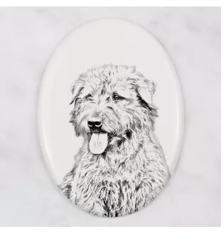 Terrier Irlandais Glen Of Imaal, Glen of Imaal Terrier - une plaque commémorative avec une photo de chien, une plaque funéraire avec une impression, une plaque ovale personnalisée de la marque Art-Dog