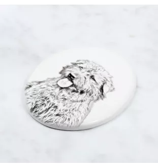Terrier Irlandais Glen Of Imaal, Glen of Imaal Terrier - une plaque commémorative avec une photo de chien, une plaque funéraire avec une impression, une plaque ovale personnalisée de la marque Art-Dog
