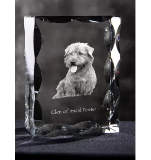 Glen of Imaal Terrier, Irish Glen of Imaal Terrier - crystal with a picture of a dog, glass statuette with a picture, unique frame with a picture from Art-Dog brand