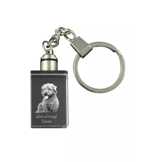 Glen of Imaal Terrier, Irischer Glen of Imaal Terrier - Schlüsselanhänger aus Kristall mit Hundefoto, beleuchteter Schlüsselanhänger, einzigartiges Geschenk der Marke Art-Dog