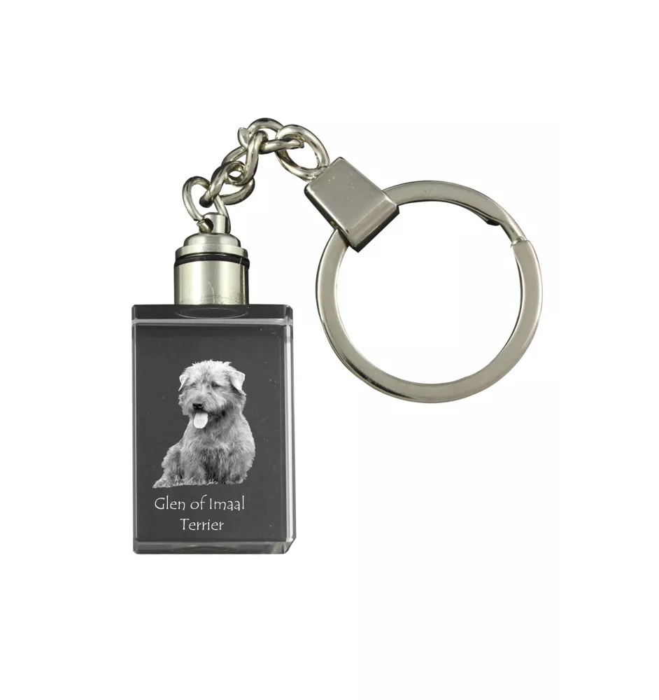 Glen of Imaal Terrier, Irish Glen of Imaal Terrier - Crystal key ring with dog photo, illuminated key ring, unique gift by Art-Dog brand