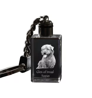 Glen of Imaal Terrier, Irish Glen of Imaal Terrier - Crystal key ring with dog photo, illuminated key ring, unique gift by Art-Dog brand
