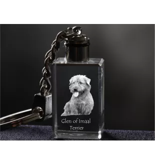 Terrier Irlandais Glen Of Imaal, Glen of Imaal Terrier - Porte-clés en cristal avec photo de chien, porte-clés lumineux, cadeau unique de la marque Art-Dog