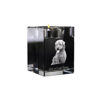 Glen of Imaal Terrier, Irish Glen of Imaal Terrier - Candle holder with dog photo, crystal tealight holder, personalised gift by Art-Dog brand