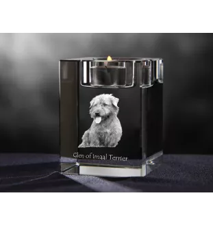 Glen of Imaal Terrier, Irish Glen of Imaal Terrier - Candle holder with dog photo, crystal tealight holder, personalised gift by Art-Dog brand