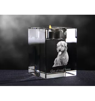Glen of Imaal Terrier, Irish Glen of Imaal Terrier - Candle holder with dog photo, crystal tealight holder, personalised gift by Art-Dog brand
