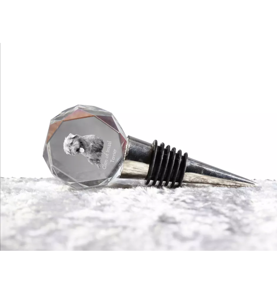 Terrier Irlandais Glen Of Imaal, Glen of Imaal Terrier - Bouchon de bouteille, bouchon de vin en cristal avec photo, cadeau personnalisé pour barman par la marque Art-Dog