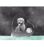 Glen of Imaal Terrier, Irish Glen of Imaal Terrier - crystal clock with a dog picture, heart-shaped shelf clock, personalized standing clock by Art-Dog brand