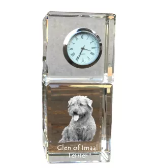 Glen of Imaal Terrier zegar kryształowy z psem Art-Dog