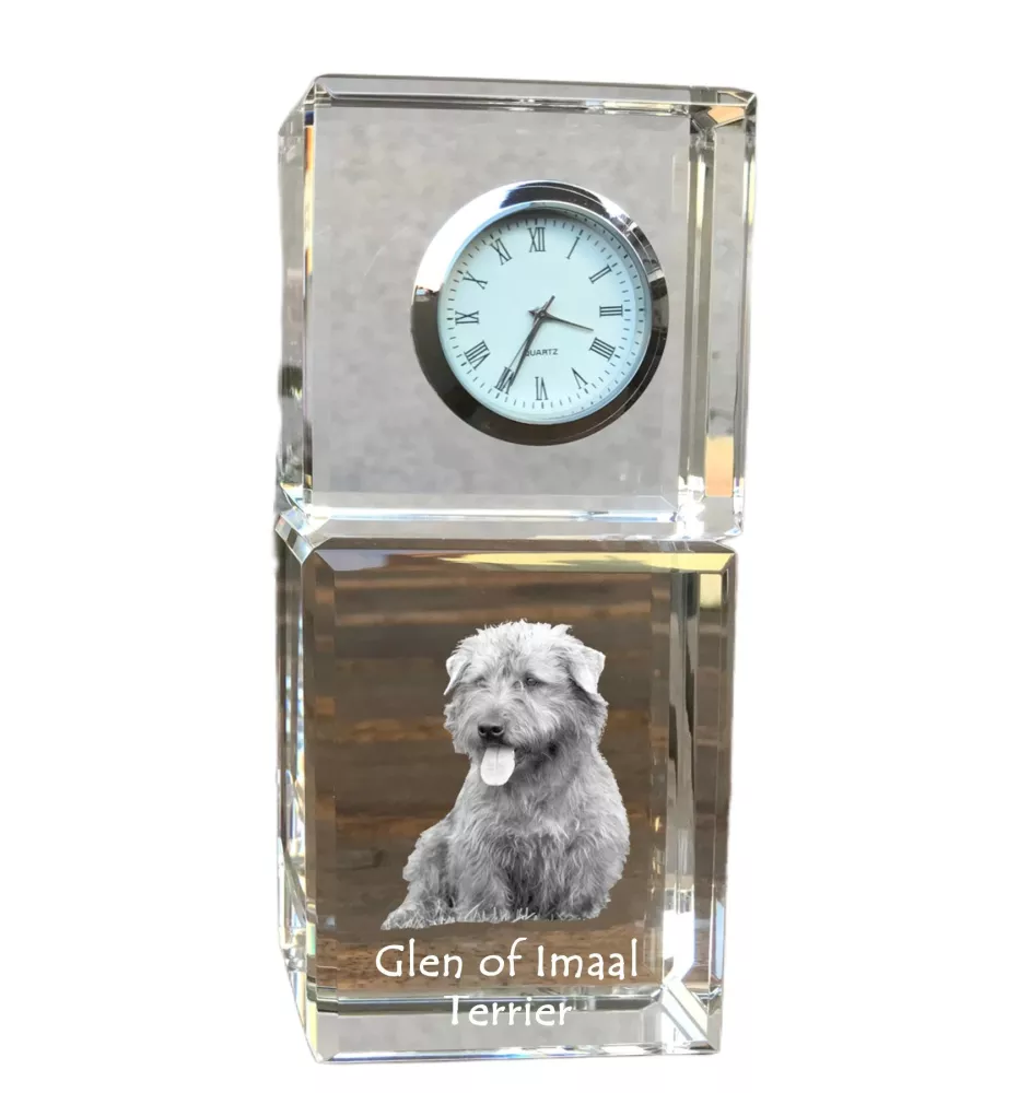 Glen of Imaal Terrier zegar kryształowy z psem Art-Dog