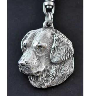 Golden Retriever - Versilberter Schlüsselanhänger mit Hund, Handtaschen-Dekoration, Rucksack-Anhänger der Marke Art-Dog