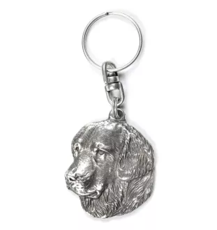 Golden Retriever - Pendentif argenté avec un chien dans une boîte décorative, décoration de sac à main, pendentif de sac à dos par la marque Art-Dog
