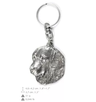 Golden Retriever - Pendentif argenté avec un chien dans une boîte décorative, décoration de sac à main, pendentif de sac à dos par la marque Art-Dog