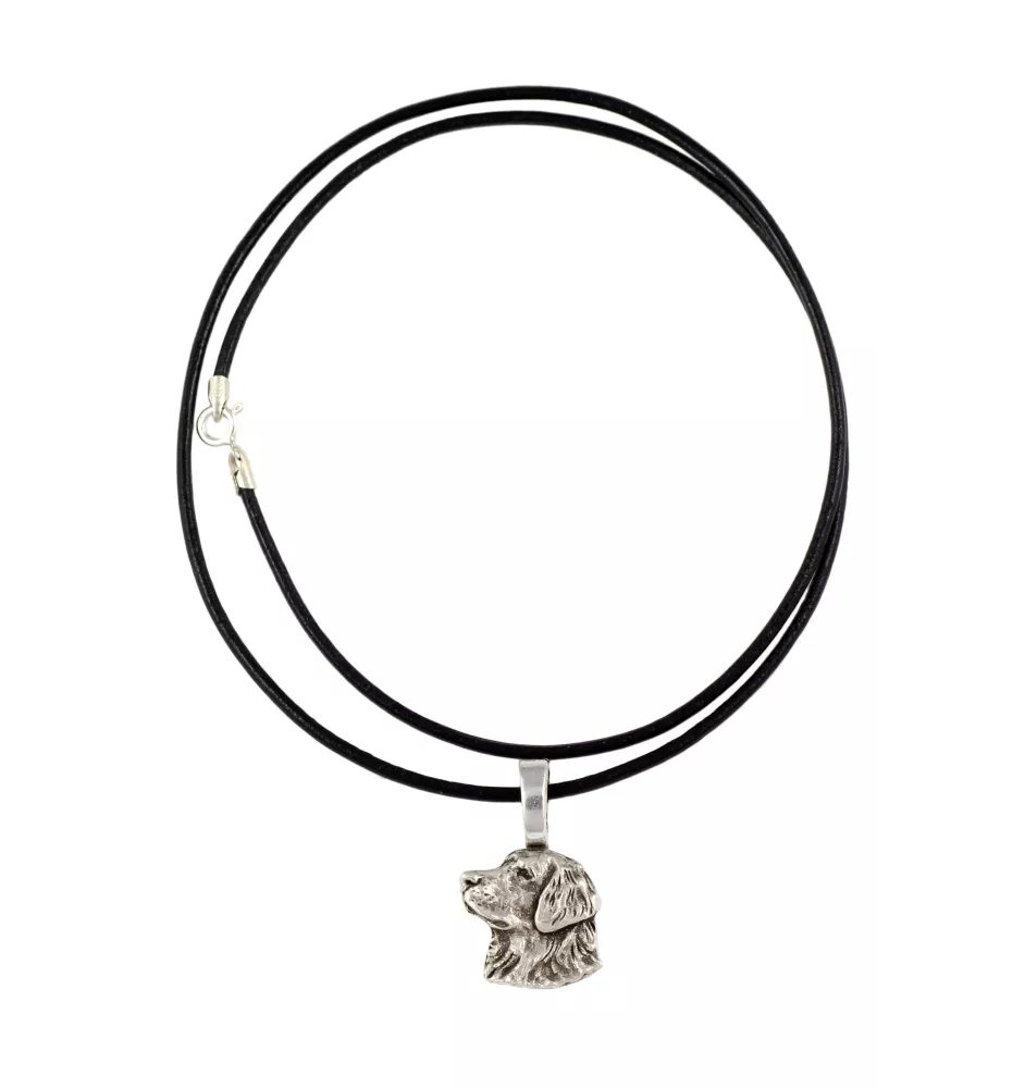 Golden Retriever I - Collier pour chien, pendentif plaqué argent pour l'amoureux des chiens, bijoux subtils par Art-Dog