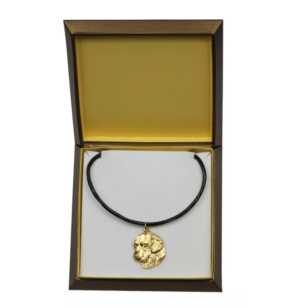 Golden Retriever - Collier de chien dans une boîte cadeau, pendentif plaqué or pour les fans de chiens, bijoux remarquables par Art-Dog