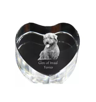 Glen of Imaal Terrier, Irish Glen of Imaal Terrier - a photo of a dog in crystal, crystal heart, unique photo frame from the Art-Dog brand