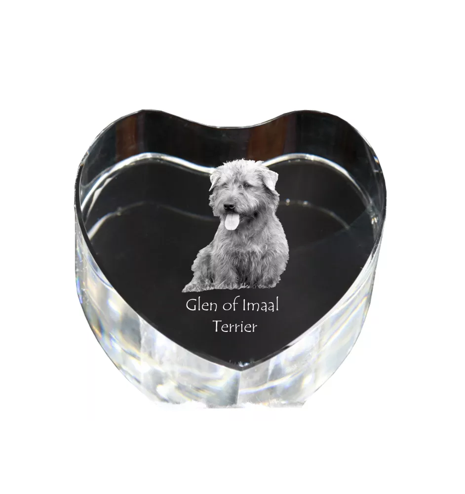 Terrier Irlandais Glen Of Imaal, Glen of Imaal Terrier - une photo de chien dans un cristal, un cœur en cristal, un cadre photo exceptionnel de la marque Art-Dog