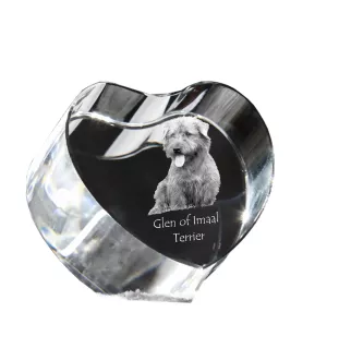 Terrier Irlandais Glen Of Imaal, Glen of Imaal Terrier - une photo de chien dans un cristal, un cœur en cristal, un cadre photo exceptionnel de la marque Art-Dog