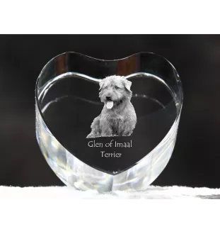 Terrier Irlandais Glen Of Imaal, Glen of Imaal Terrier - une photo de chien dans un cristal, un cœur en cristal, un cadre photo exceptionnel de la marque Art-Dog