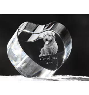 Glen of Imaal Terrier, Irish Glen of Imaal Terrier - a photo of a dog in crystal, crystal heart, unique photo frame from the Art-Dog brand