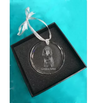 Gordon Setter, Schottischer Setter - Kristallkugel mit Foto, Hundebild im Kristall, personalisierter Christbaumschmuck von Art-Dog.